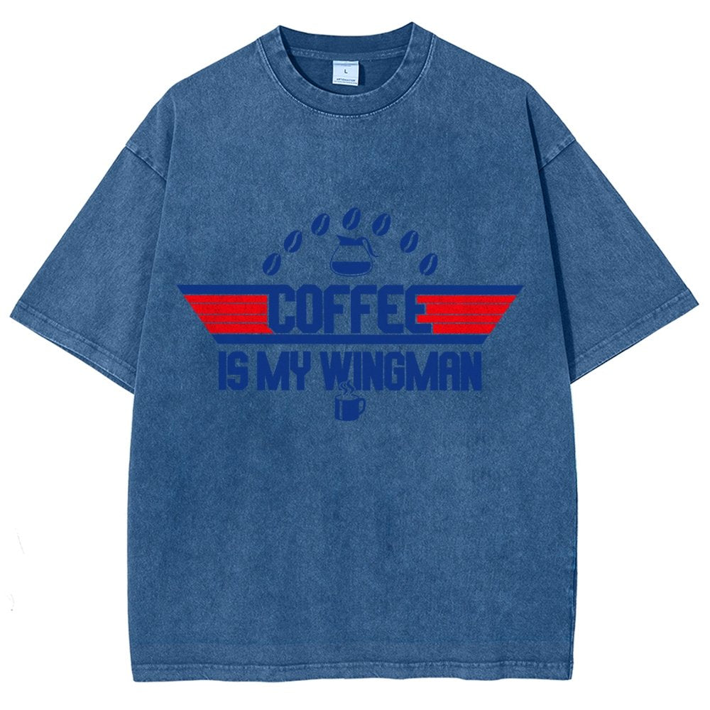 Coffee Is My Wingman Vintage Distressed T-shirt