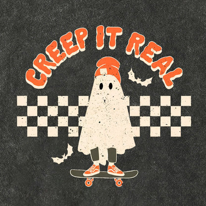 Creep it Real Vintage Ghost Halloween Vintage Distressed T-shirt