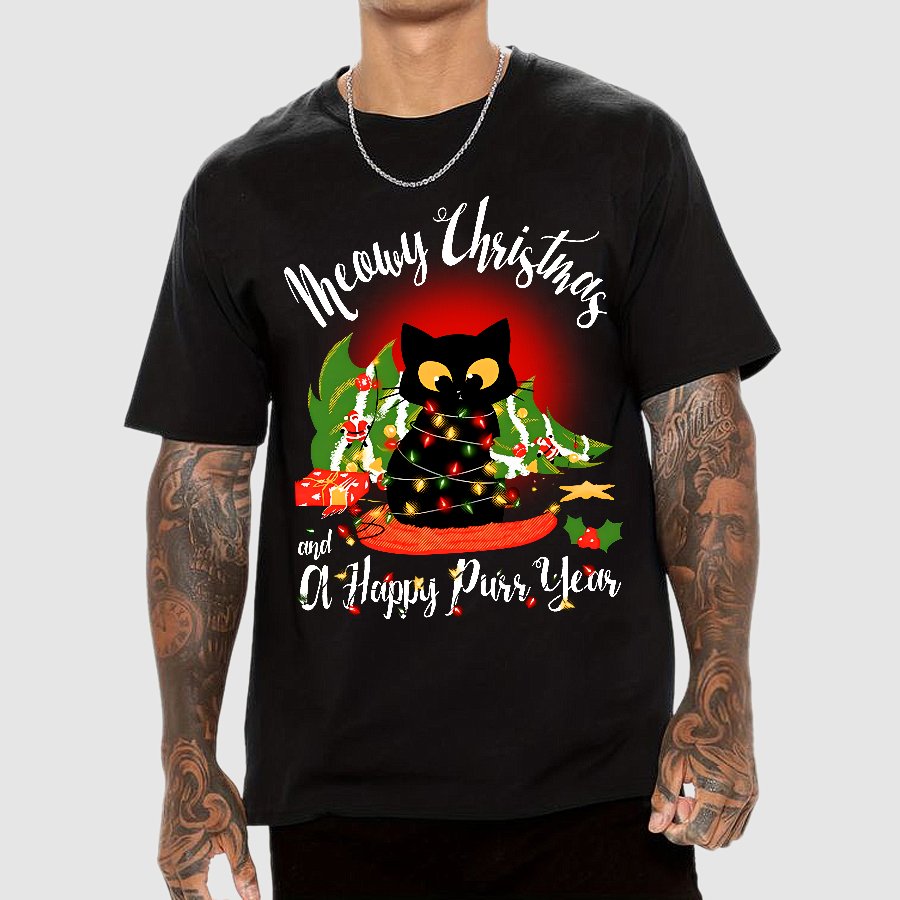 Happy Purr Year Christmas Geek T-Shirt