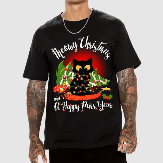 Happy Purr Year Christmas Geek T-Shirt