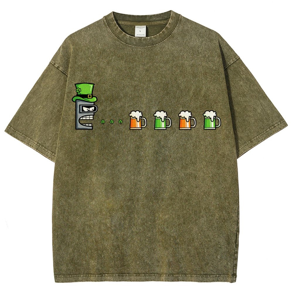 St. Patty’s Robot Vintage Distressed T-shirt
