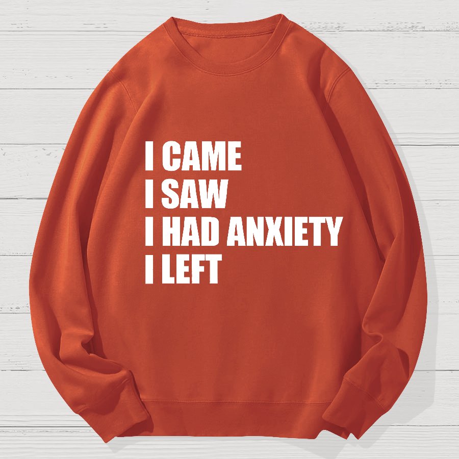 I Came I Saw and Have Anxiety I Left Geek Cotton Sweatshirt