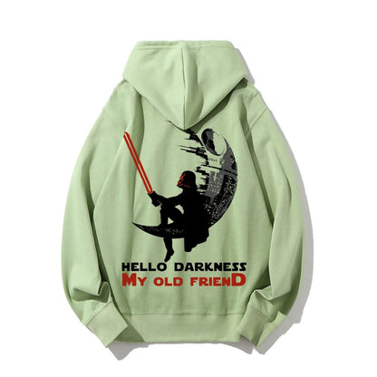 Hello Darkness My Old Friend Printed Back Unisex Cotton Hoodie