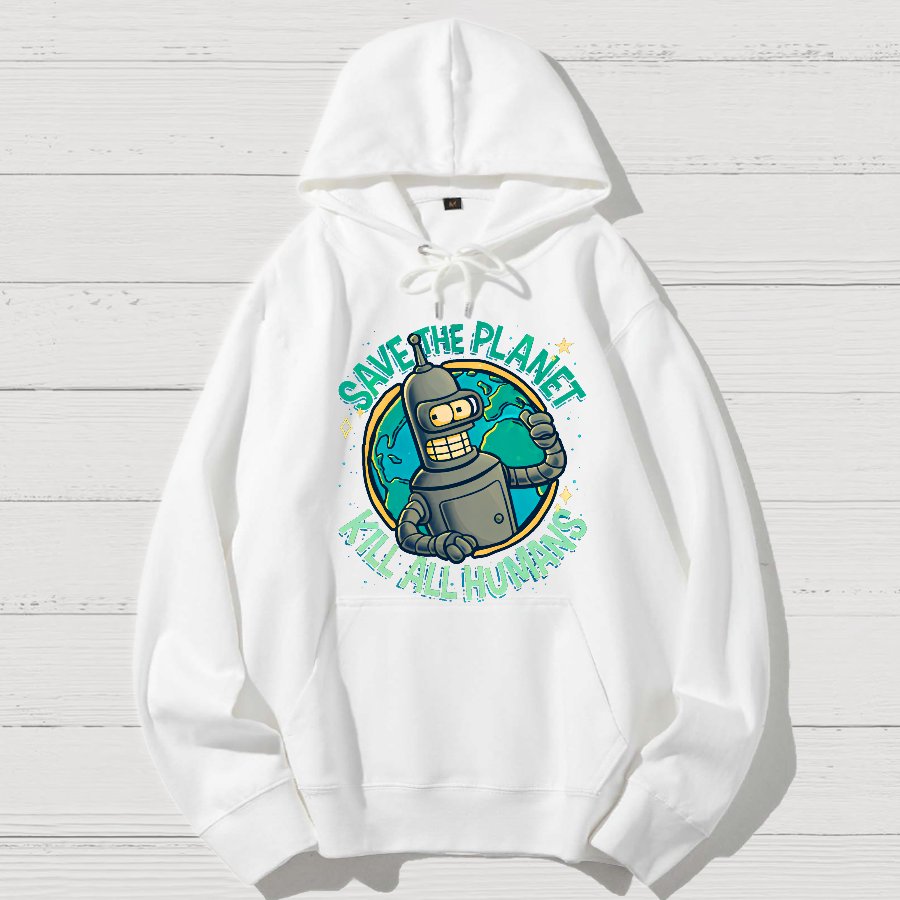 Save The Planet Kill All Humans Geek Cotton Hoodie