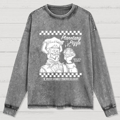 Planetary Pizza Washed Long Sleeve Tee