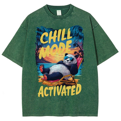 Giant Panda Holiday Art Print Vintage Distressed T-shirt