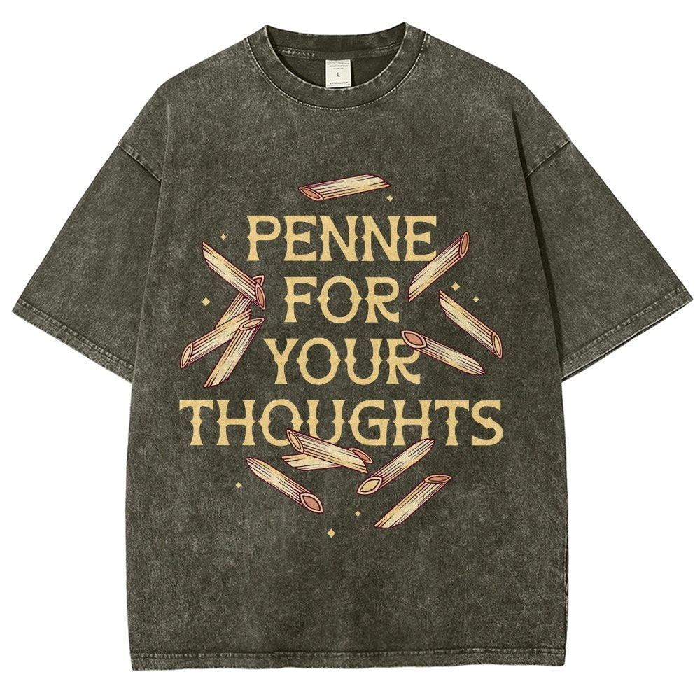 Penne For Your Thoughts Vintage Distressed T-shirt