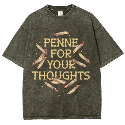 Penne For Your Thoughts Vintage Distressed T-shirt