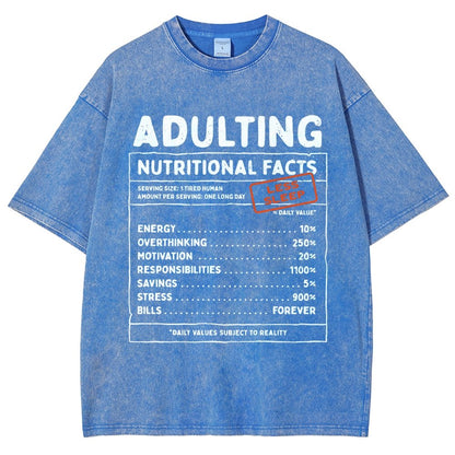 Adulting Facts Vintage Distressed T-shirt