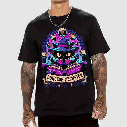 Feline Dungeon Keeper Meowster Geek T-Shirt
