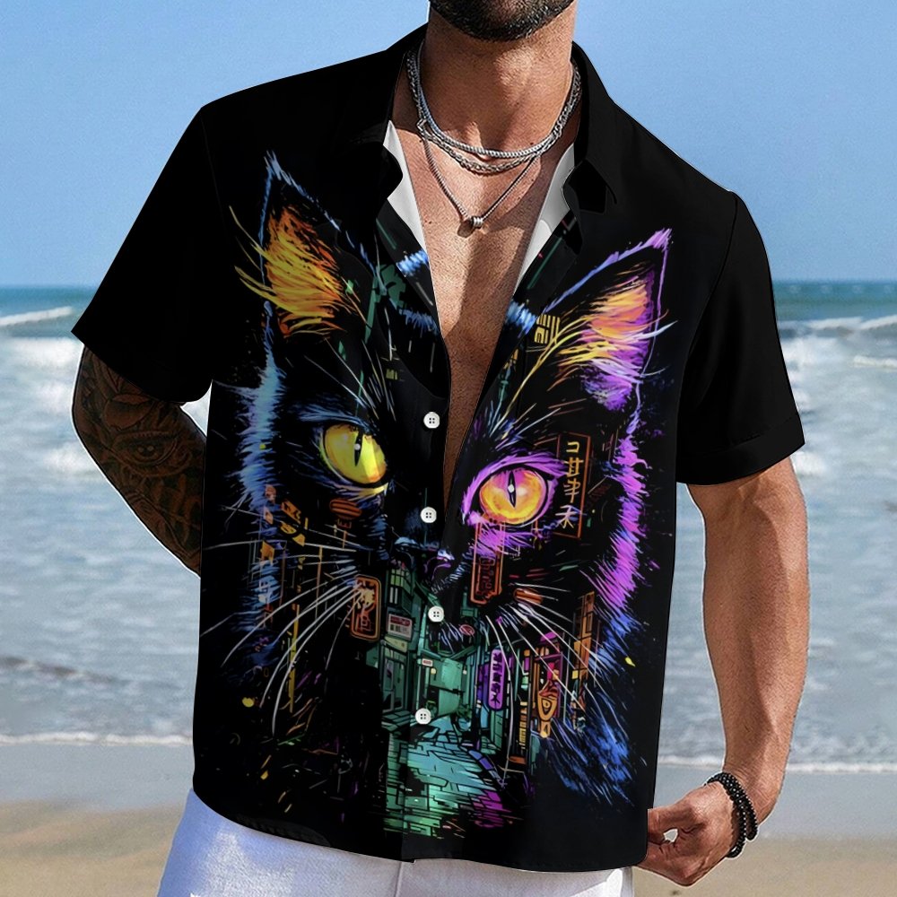 Street Cat Geek Hawaiian Shirt