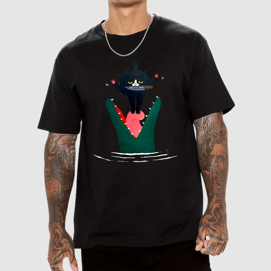 Funny Black Cat Geek T-Shirt