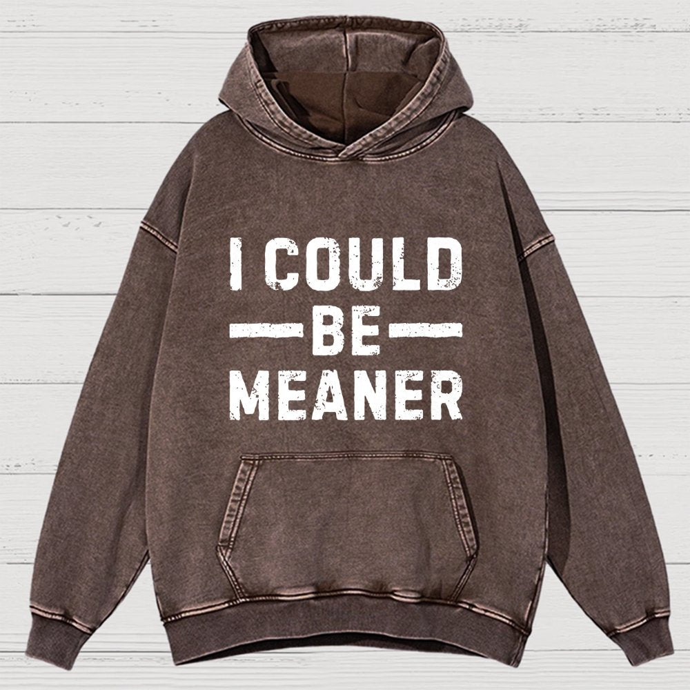 I Could Be Meaner Vintage Distressed Hoodie