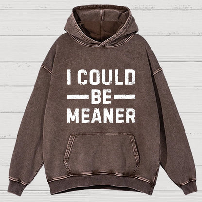 I Could Be Meaner Vintage Distressed Hoodie