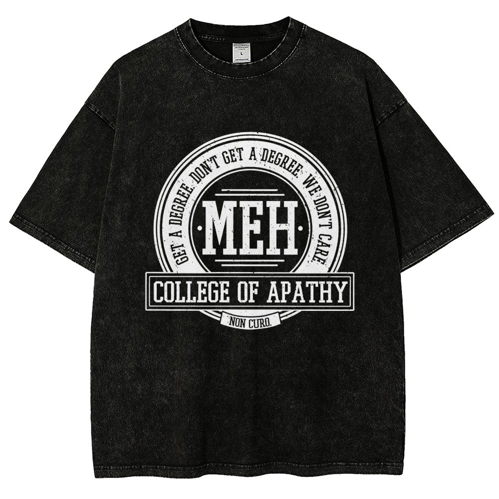 College of Apathy Vintage Distressed T-shirt