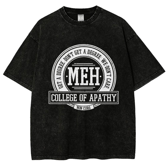 College of Apathy Vintage Distressed T-shirt