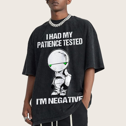 I Had My Patience Tested I'm Negative Vintage Distressed T-shirt