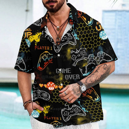 Retro Videos Games Geek Hawaiian Shirt