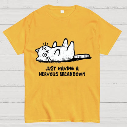 Nervous Breakdown Cat Geek T-Shirt