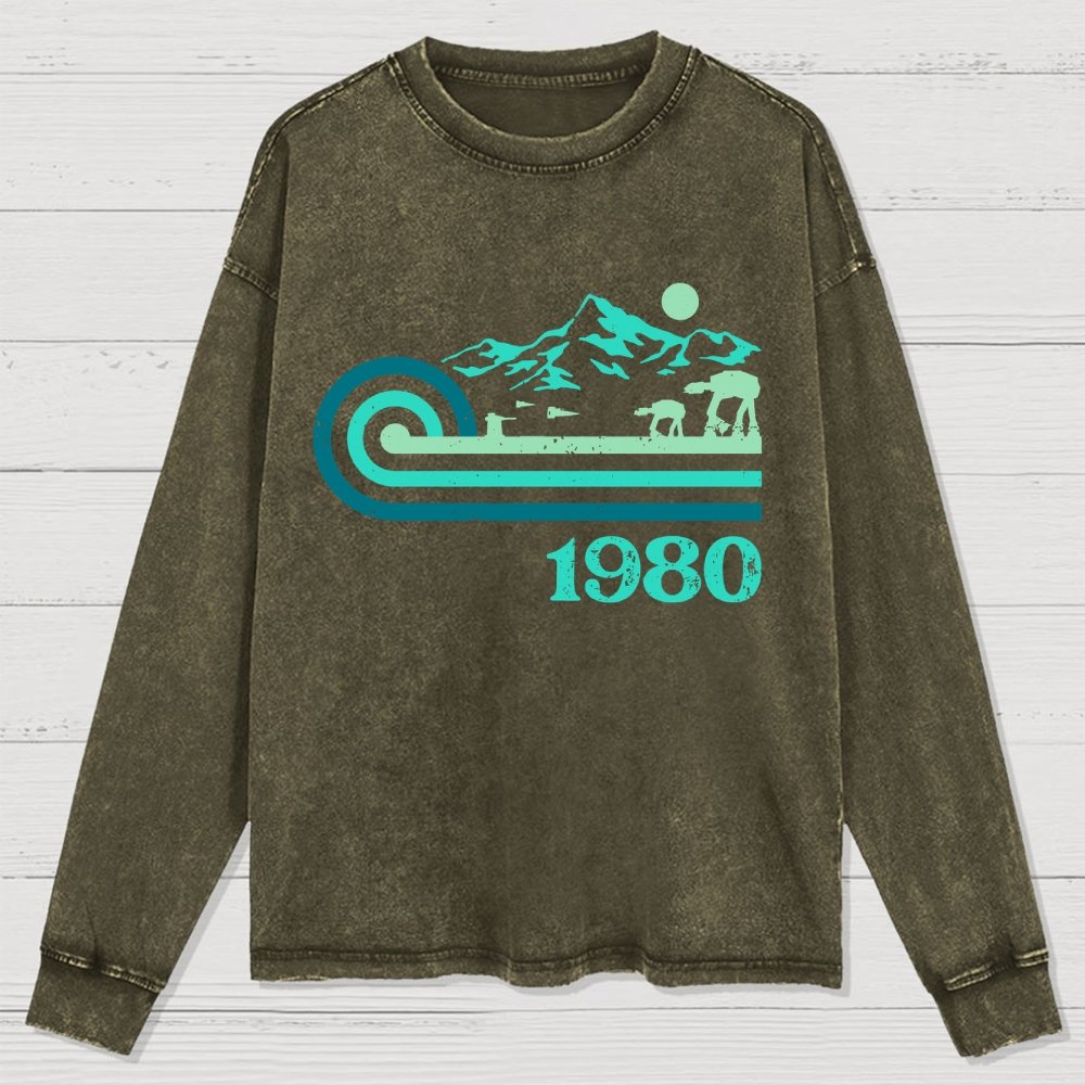 Retro Vintage Base Washed Long Sleeve Tee
