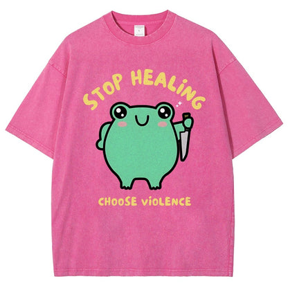 Stop Healing Choose Violence Vintage Distressed T-shirt