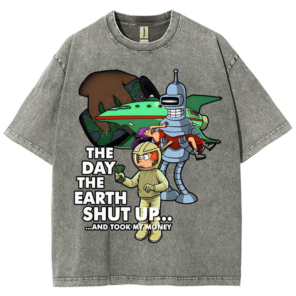 The day the earth shut up... Vintage Distressed T-shirt