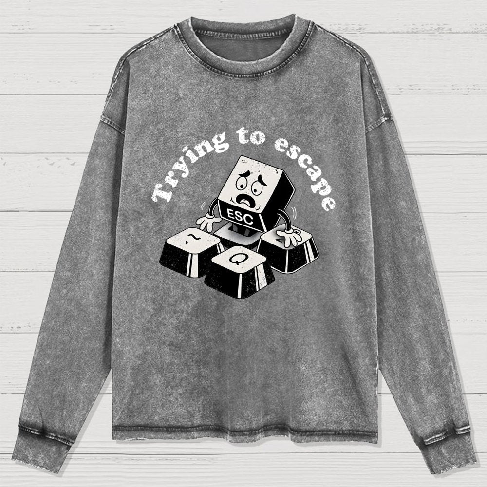 Trying to Escape Washed Long Sleeve Tee