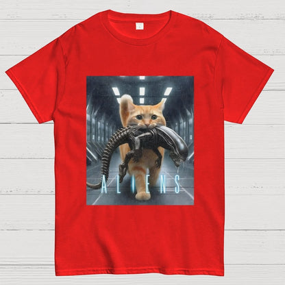 Cat Vs Mysterious Creatures Geek T-Shirt