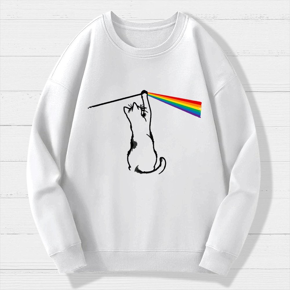 Funny Cat  Geek Cotton Sweatshirt