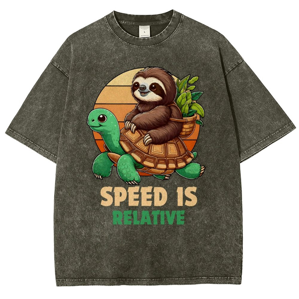 Speed Is Relative Vintage Distressed T-shirt