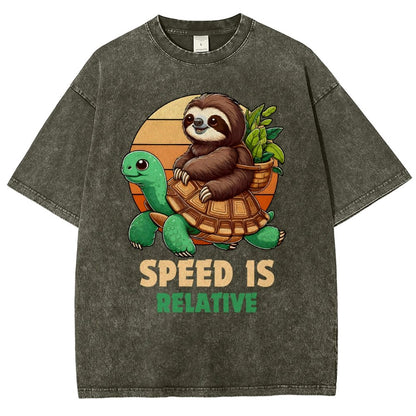 Speed Is Relative Vintage Distressed T-shirt