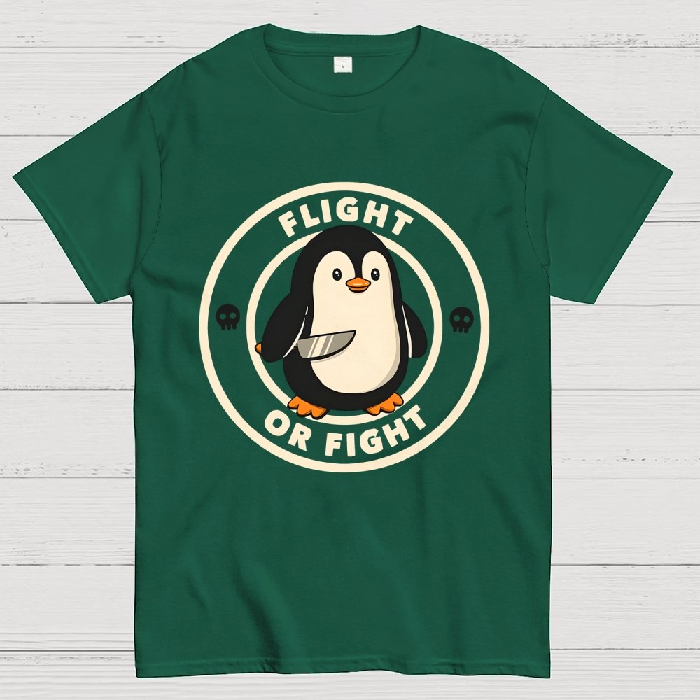Flight or Fight Penguin Geek T-Shirt