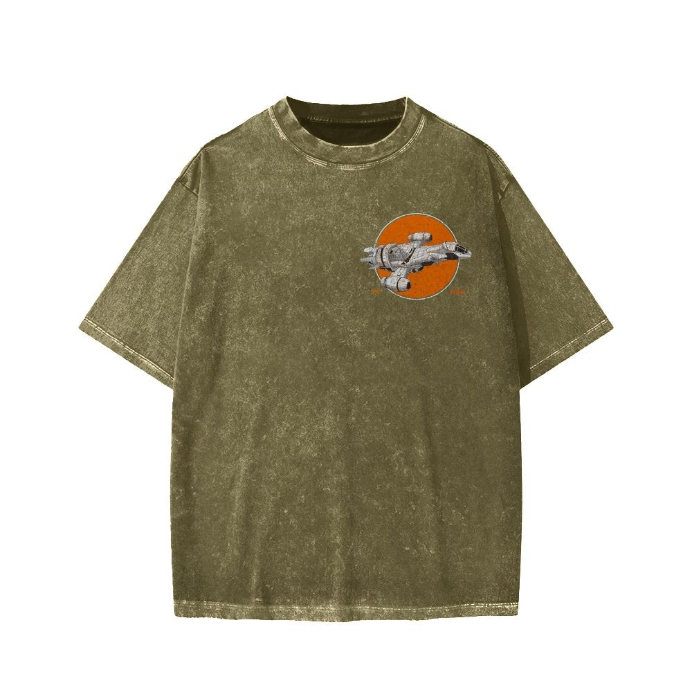 Retro Smugglers Front And Back Printing Washed T-shirt