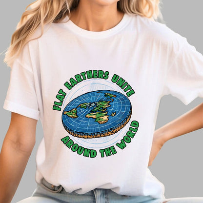 Flat Earthers Unite Geek T-Shirt