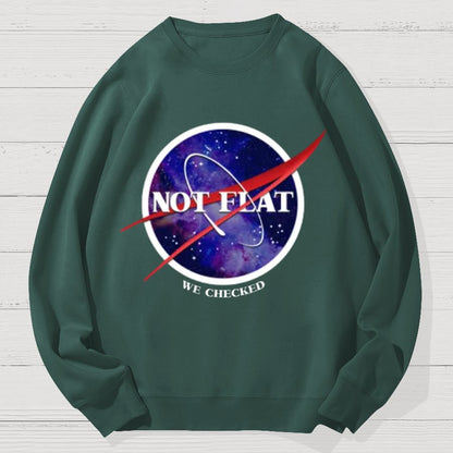 Not Flat Science Nerd Geek Cotton Sweatshirt