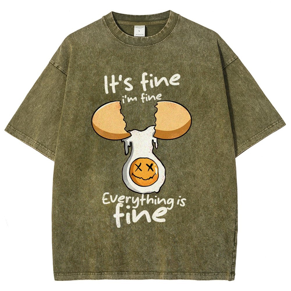 Everything is fine Vintage Distressed T-shirt