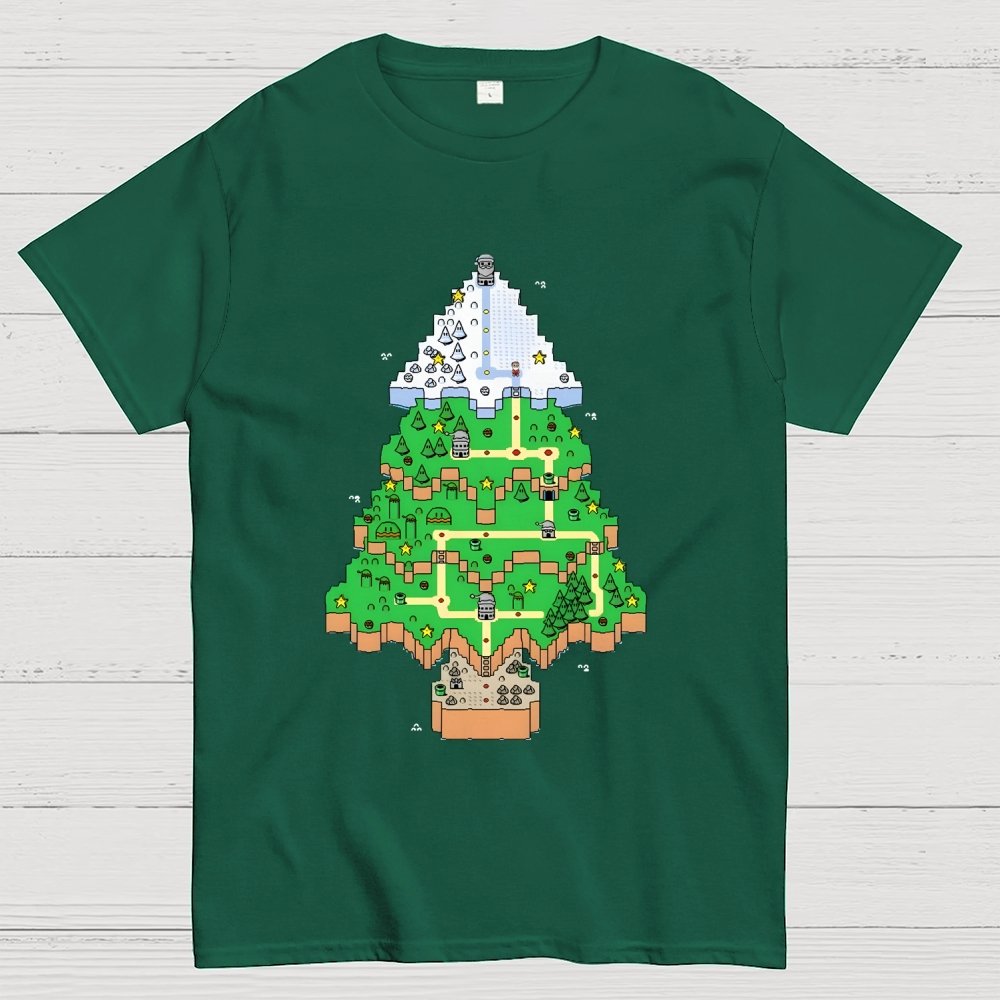 Christmas Tree Map Geek T-Shirt