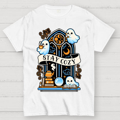 Stay cozy cute ghosts Unisex Geek T-Shirt