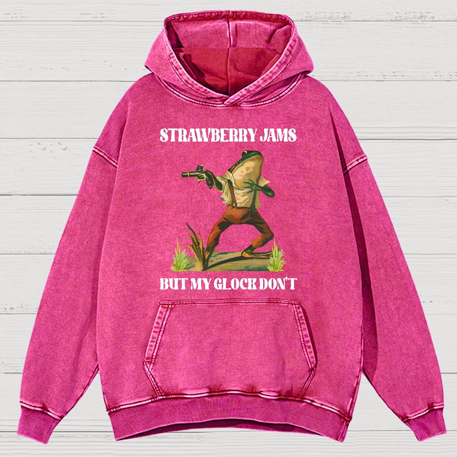 Strawberry Jams But My Glock Don't Vintage Distressed Hoodie