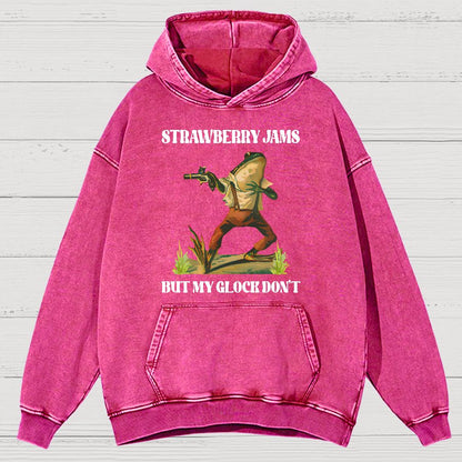Strawberry Jams But My Glock Don't Vintage Distressed Hoodie