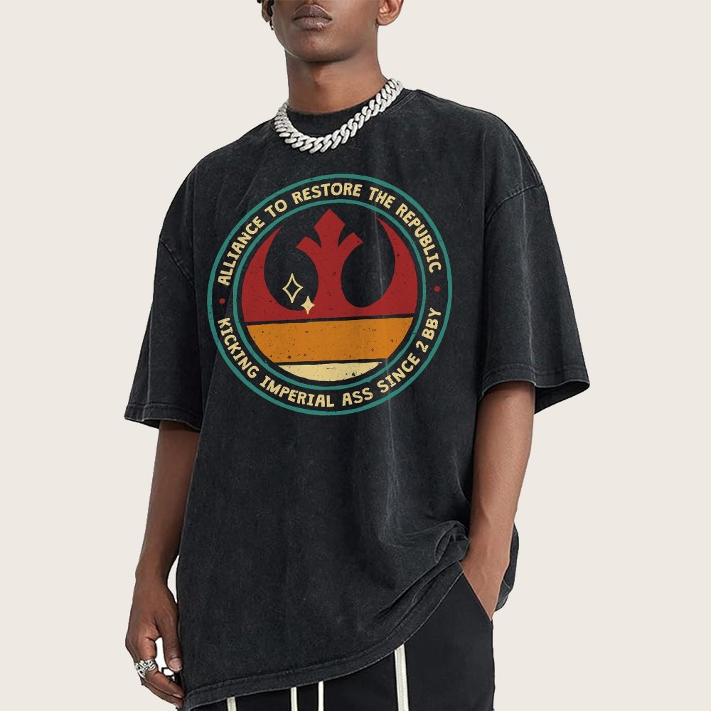 Kicking Galactic Ass Vintage Distressed T-shirt
