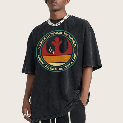 Kicking Galactic Ass Vintage Distressed T-shirt