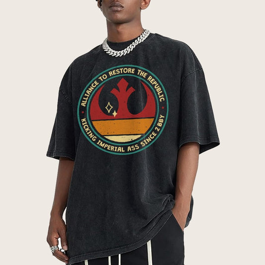 Kicking Galactic Ass Vintage Distressed T-shirt