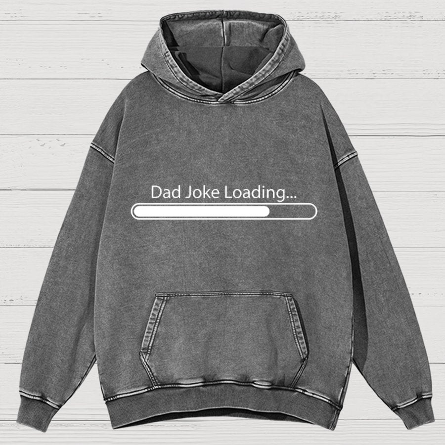 Dad Joke Loading Funny Dad Cotton Vintage Distressed Hoodie