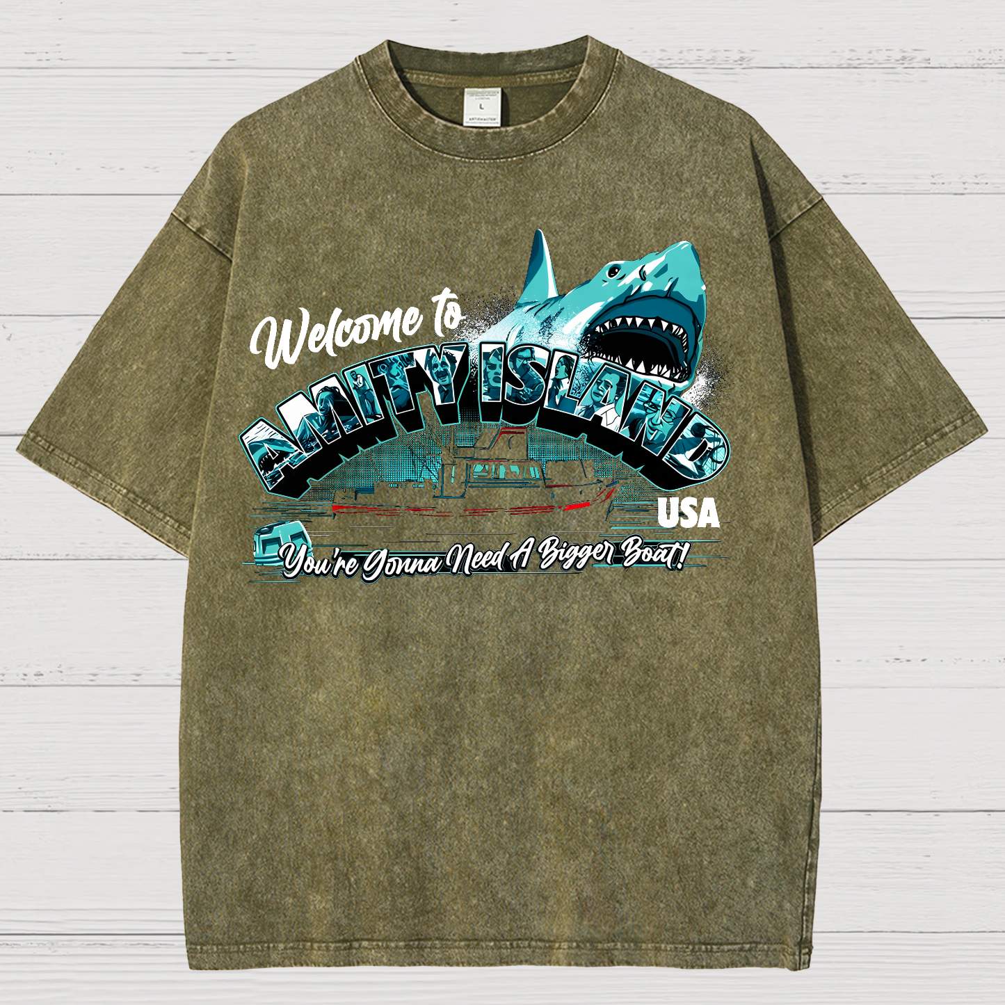 Great White Shark Vintage Distressed T-shirt