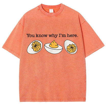 Retro You Know Why I'm Here Deviled Egg Vintage Distressed T-shirt