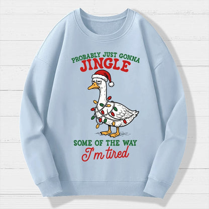 Funny Sarcastic Christmas Goose Geek Cotton Sweatshirt