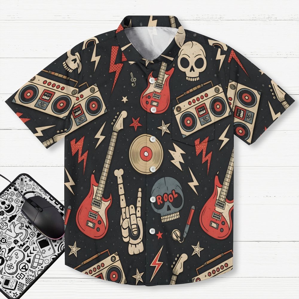 Skull Music Printed patterns Geek Hawaiian Shirt