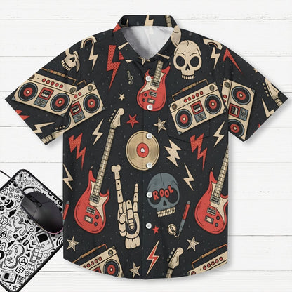 Skull Music Printed patterns Geek Hawaiian Shirt