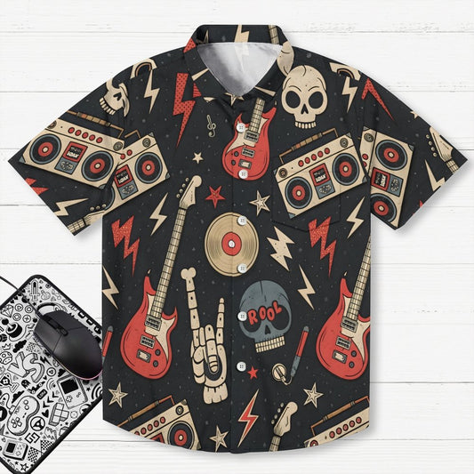 Skull Music Printed patterns Geek Hawaiian Shirt